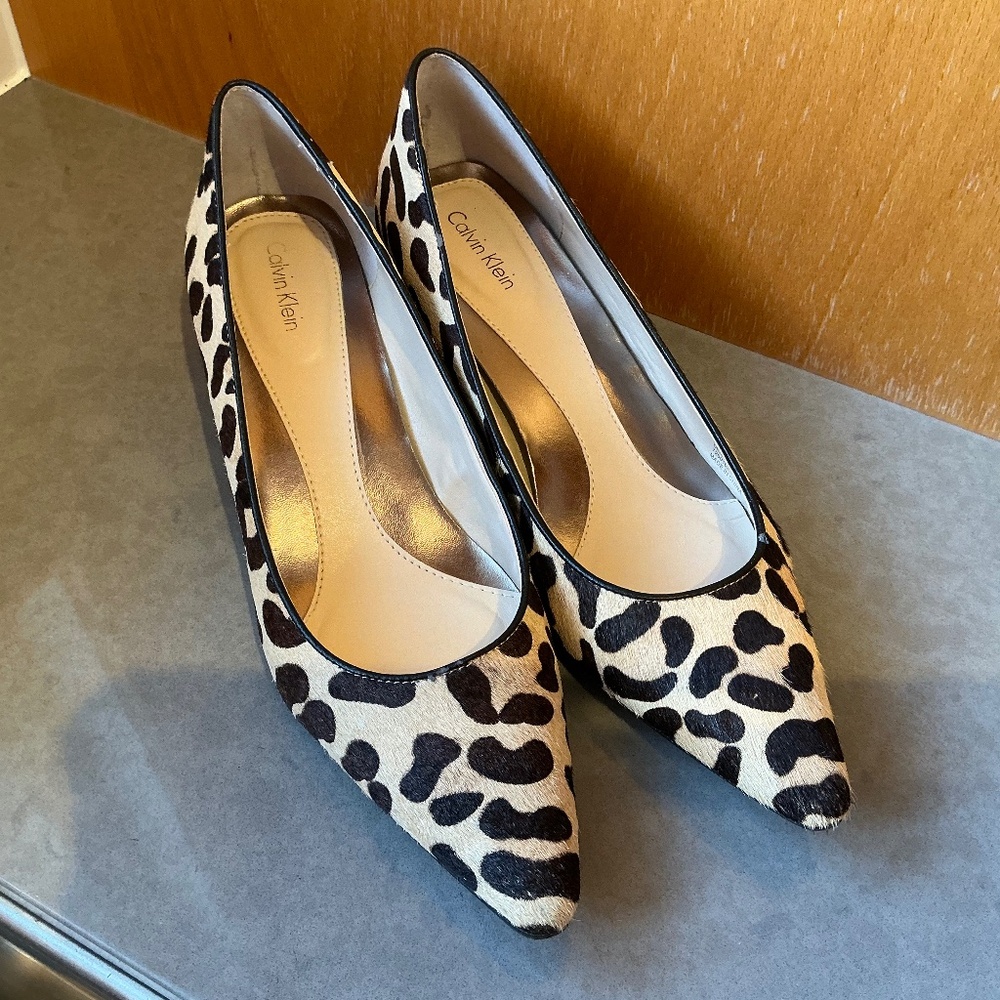 Calvin Klein Diema leopard print kitten heels